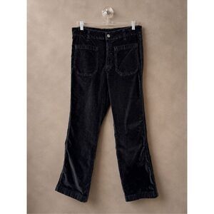 Free People Sz 10 High Time Velvet Kick Flare pants black